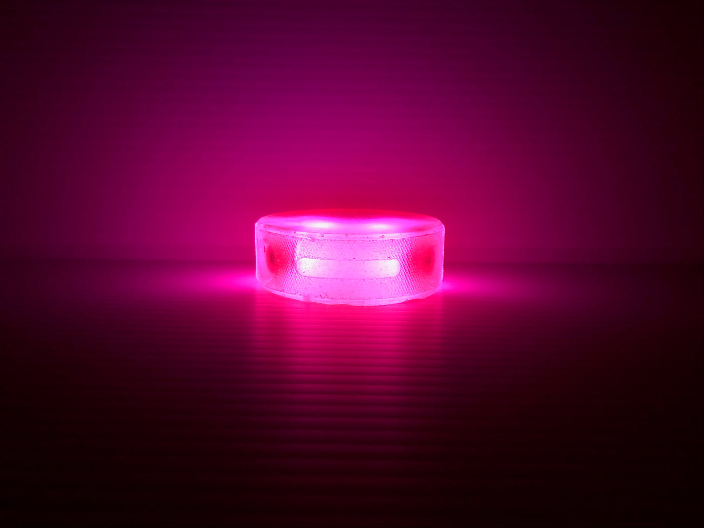 The Comet Puck ICE (Pink). Regulation 6oz. L.E.D. Light Up Ice Hockey Puck. Slap-Shot Ready.