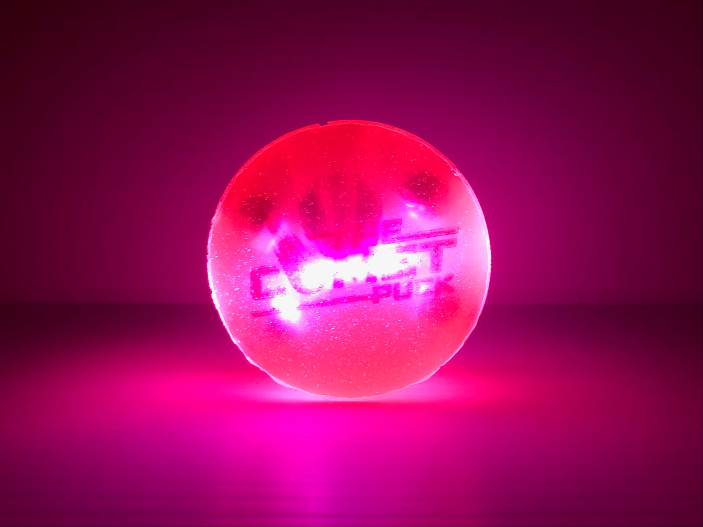 The Comet Puck ICE (Pink). Regulation 6oz. L.E.D. Light Up Ice Hockey Puck. Slap-Shot Ready.